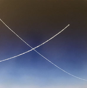 Image of the painting, Two Contrails East by Glen Hansen